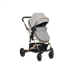 Netto Marken-Discount Kikkaboo Kombikinderwagen Amaia 3in1 i-Size Babyschale umbaubar Federung Tasche grau Angebot