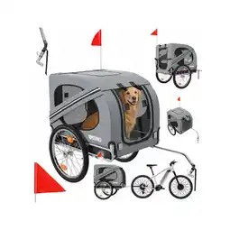 Netto Marken-Discount BENNO Hundefahrradanhänger LUNA Kleintierfahrradanhänger Buggy faltbar, grau Angebot