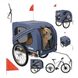 Netto Marken-Discount BENNO Hundefahrradanhänger LUNA Kleintierfahrradanhänger Buggy faltbar, blau Angebot