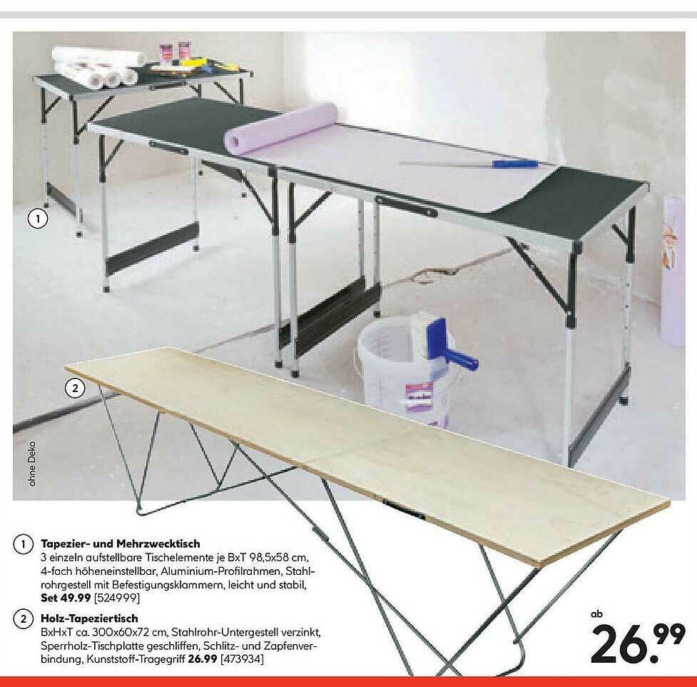 Tapezier-und Mehrzwecktisch Holz-tapeziertisch Angebot bei Hellweg