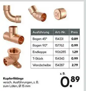 Hellweg Kupferfittinge Angebot