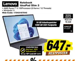expert Techno Land Lenovo Notebook IdeaPad Slim 3 Angebot