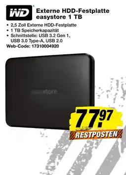 expert Techno Land WD Externe HDD-Festplatte easystore 1 TB Angebot