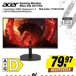 expert Techno Land Acer Gaming Monitor Nitro KG 241YX3 Angebot