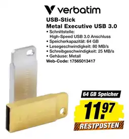 expert Techno Land Verbatim USB-Stick Metal Executive USB 3.0 Angebot