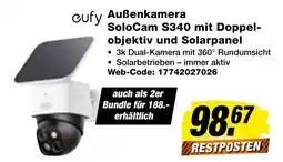 expert Techno Land eufy Außenkamera SoloCam S340 mit Doppelobjektiv und Solarpanel Angebot