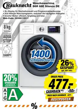 expert Techno Land Bauknecht Waschmaschine B6R 88E Silence DE Angebot