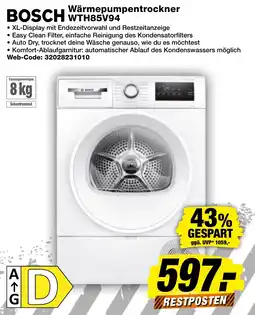 expert Techno Land BOSCH Wärmepumpentrockner WTH85V94 Angebot