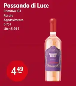 Getränke Hoffmann Passando di Luce Primitivo IGT Rosato Angebot
