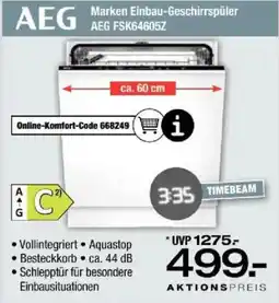Ostermann AEG Marken Einbau-Geschirrspüler FSK64605Z Angebot