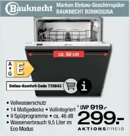Ostermann Marken Einbau-Geschirrspüler BAUKNECHT B2IHKD526A Angebot