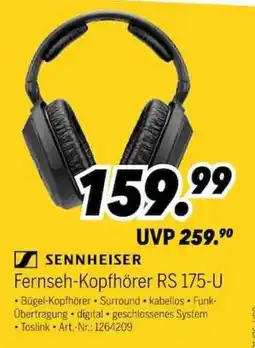 MEDIMAX SENNHEISER Fernseh-Kopfhörer RS 175-U Angebot