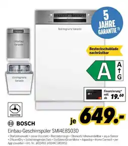 MEDIMAX BOSCH Einbau-Geschirrspüler SM14EBS03D Angebot