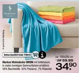 Ostermann Biederlack Marken Wohndecke ORION Angebot