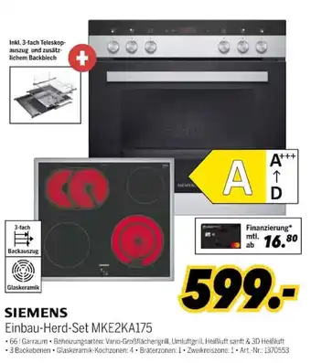 MEDIMAX SIEMENS Einbau-Herd-Set MKE2KA175 Angebot