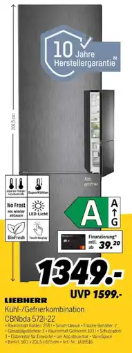 MEDIMAX LIEBHERR Kühl-/Gefrierkombination CBNbda 572i-22 Angebot
