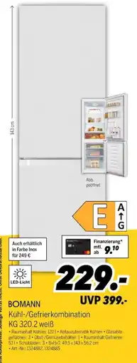 MEDIMAX BOMANN Kühl-/Gefrierkombination KG 320.2 weiß Angebot
