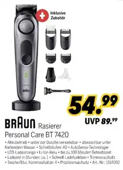 MEDIMAX BRAUN Rasierer Personal Care BT 7420 Angebot