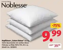 Segmüller Noblesse Kopfkissen „Cotton Deluxe“ Angebot