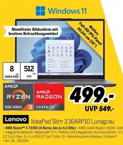 MEDIMAX Lenovo IdeaPad Slim 3 16ARP10 Lunagrua Angebot