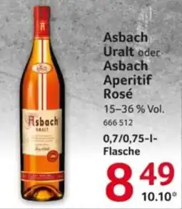 Selgros Asbach Uralt oder Asbach Aperitif Rosé Angebot