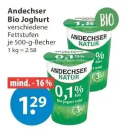 V Markt Andechser Bio Joghurt Angebot