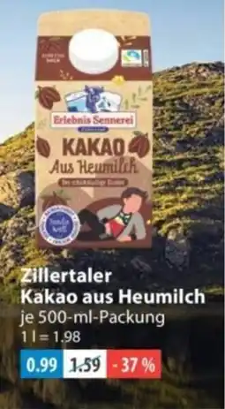 V Markt Zillertaler Kakao aus Heumilch Angebot