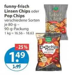 V Markt funny-frisch Linsen Chips oder Pop Chips Angebot