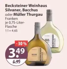 V Markt Becksteiner Weinhaus Silvaner, Bacchus oder Müller Thurgau Angebot