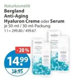 V Markt Bergland Anti-Aging Hyaluron Creme oder Serum Angebot