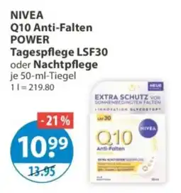 V Markt NIVEA Q10 Anti-Falten POWER Tagespflege LSF30 oder Nachtpflege Angebot