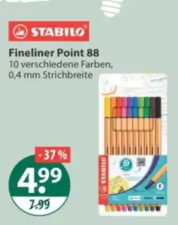 V Markt STABILO Fineliner Point 88 Angebot
