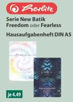 V Markt Berlitz Serie New Batik Freedom oder Fearless Hausaufgabenheft Angebot