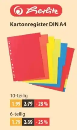 V Markt Berlitz Kartonregister DIN A4 Angebot