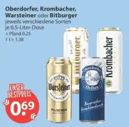 V Markt Oberdorfer, Krombacher, Warsteiner oder Bitburger Angebot