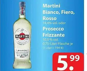 Famila Nord Ost Martini Bianco Fiero Rosso Oder Prosecco Frizzante Angebot