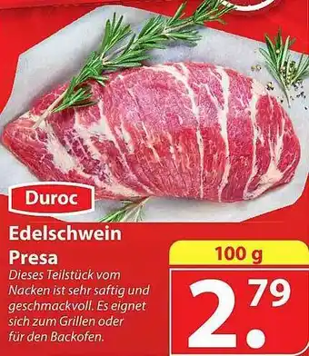 Famila Nord Ost Duroc Edelschwein Presa Angebot