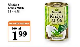 Globus Alnatura Kokos Milch Angebot