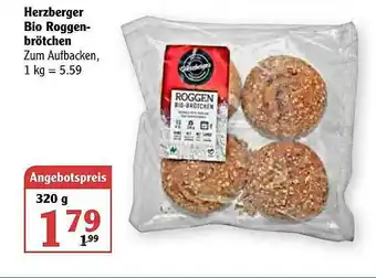 Globus Herzberger Bio Roggenbrötchen Angebot