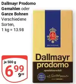 Globus Dallmayr Prodomo Gemahlen oder Ganze Bohnen Angebot