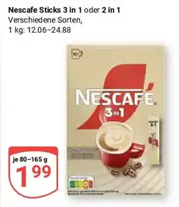 Globus Nescafe Sticks 3 in 1 oder 2 in 1 Angebot