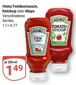 Globus Heinz Feinkostsauce, Ketchup oder Mayo Angebot