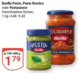 Globus Barilla Pesto, Pesto Rustico oder Pastasauce Angebot