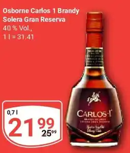 Globus Osborne Carlos 1 Brandy Solera Gran Reserva Angebot
