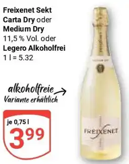 Globus Freixenet Sekt Carta Dry oder Medium Dry oder Legero Alkoholfrei Angebot