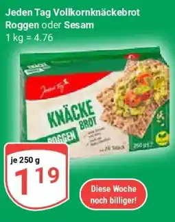 Globus Jeden Tag Vollkornknäckebrot Roggen oder Sesam Angebot