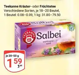 Globus Teekanne Kräuter- oder Früchtetee Angebot