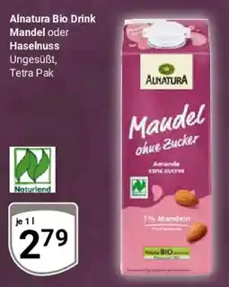 Globus Alnatura Bio Drink Mandel oder Haselnuss Angebot