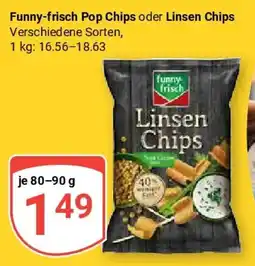 Globus Funny-frisch Pop Chips oder Linsen Chips Angebot