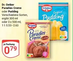 Globus Dr. Oetker Paradies Creme oder Pudding Angebot